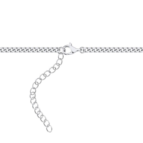 Engravable Bar Open Curb Chain with Blue Enamel Bars