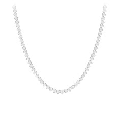 Heart Cubic Zirconia Tennis Necklace – Sterling Silver