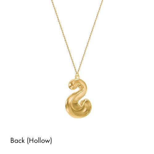 Custom Bubble Initial Necklace – 18K Gold Plated Silver