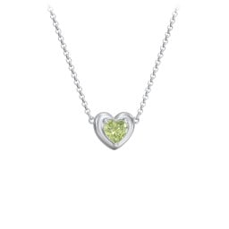 Puffy Heart Pendant with 1 Birthstone