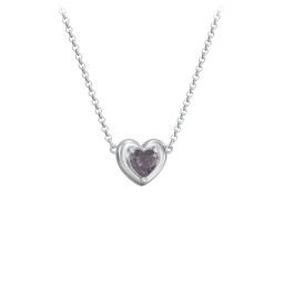 Puffy Heart Pendant with 1 Birthstone