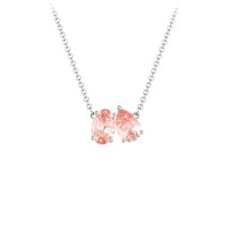 Toi et Moi Oval and Pear Gemstone Necklace