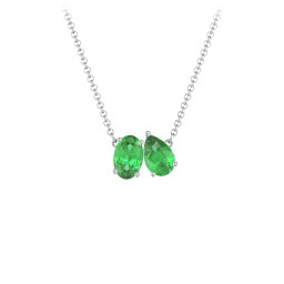 Toi et Moi Oval and Pear Gemstone Necklace