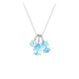 Toi et Moi + Baby and Me - Necklace Charms in 925 Sterling Silver with Blue Topaz