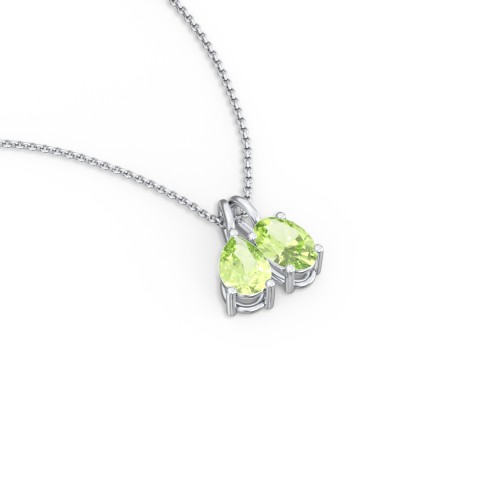 Toi et Moi Necklace Charms – Sterling Silver with Peridot