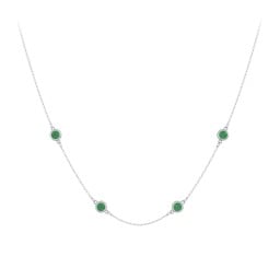 Bezel-Set Round Stone Station Necklace