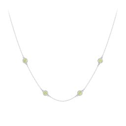 Bezel-Set Round Stone Station Necklace