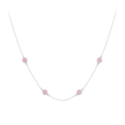 Bezel-Set Round Stone Station Necklace