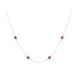Bezel-Set Round Stone Station Necklace