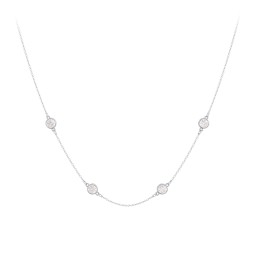 Bezel-Set Round Stone Station Necklace