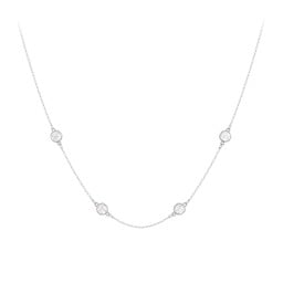 Bezel-Set Round Stone Station Necklace