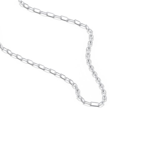 Diamond-Cut 18" Paper Clip Chain Necklace – Sterling Silver