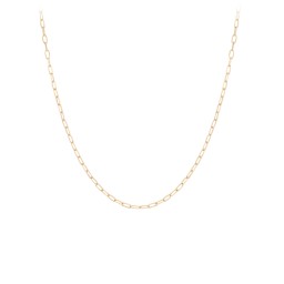 Diamond-Cut 18" Paper Clip Chain Necklace in 9K Solid Yellow Gold