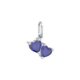Double Heart Gemstone Charm