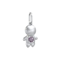 Little Boy Charm with Gemstone in 925 Sterling Silver with Alexandrite