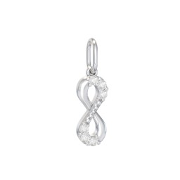 Infinity Charm with Accents in 925 Sterling Silver with White Premium Zirconia