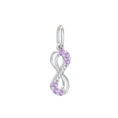 Infinity Charm with Accents – 9kt Yellow Gold with Green Premium Zirconia