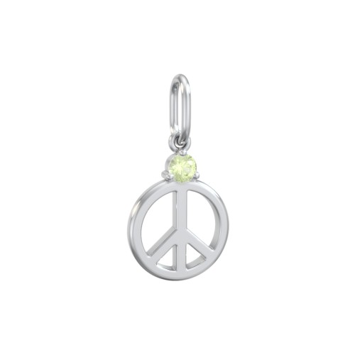Peace Charm with Gemstone – Sterling Silver with Peridot