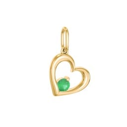 Tilted Heart Gemstone Charm
