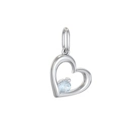Tilted Heart Gemstone Charm