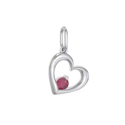 Tilted Heart Gemstone Charm