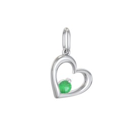 Tilted Heart Gemstone Charm