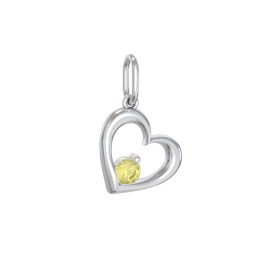 Tilted Heart Gemstone Charm