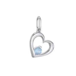 Tilted Heart Gemstone Charm