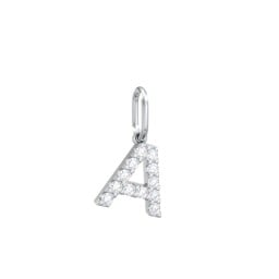 Pavé Initial Charm-A