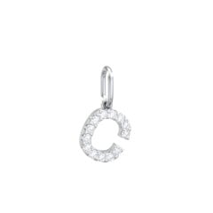 Pavé Initial Charm-C