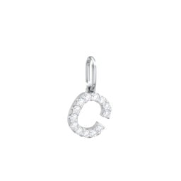 Pavé Initial Charm-C