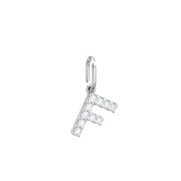 Pavé Initial Charm-F