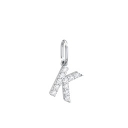 Pavé Initial Charm-K in 925 Sterling Silver with White Premium Zirconia