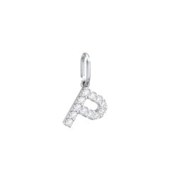 Pavé Initial Charm-P