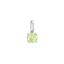 Round Gemstone Charm in 925 Sterling Silver with Peridot