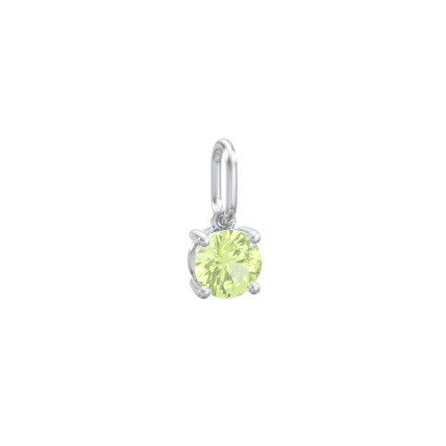 Round Gemstone Charm – Sterling Silver with Peridot