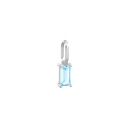 Baguette Gemstone Charm in 925 Sterling Silver with Blue Topaz