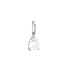 Pear Gemstone Charm in 925 Sterling Silver with Diamond
