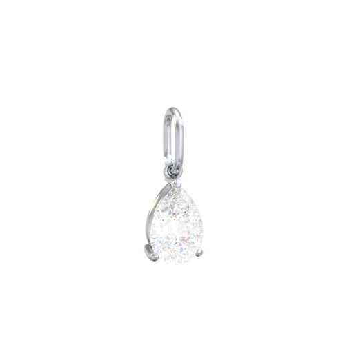 Pear Gemstone Charm – Sterling Silver with Diamond