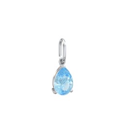 Pear Gemstone Charm in 925 Sterling Silver with Blue Topaz