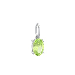 Oval Gemstone Charm in 925 Sterling Silver with Peridot