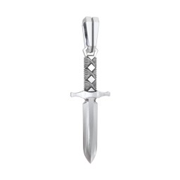 Men’s Engravable Dagger Pendant in 925 Sterling Silver