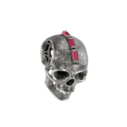 Men's Skull Pendant with Baguette Gemstone Mohawk