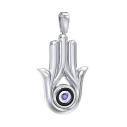 Men's Hamsa Pendant with Gemstone & Cold Enamel