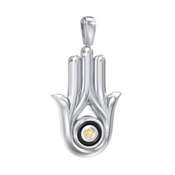 Men's Hamsa Pendant with Gemstone & Cold Enamel