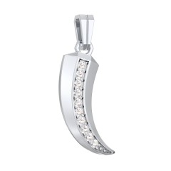 Men's Engravable Claw Pendant with Gemstones – Sterling Silver with Cubic Zirconia