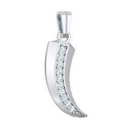 Men's Engravable Claw Pendant with Gemstones in 925 Sterling Silver with Aquamarine