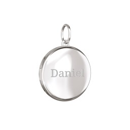 Engravable Round Photo Locket Charm