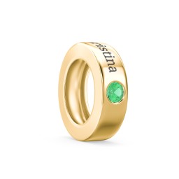 Engravable Ring Charm with a Birthstone