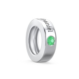 Engravable Ring Charm with a Birthstone